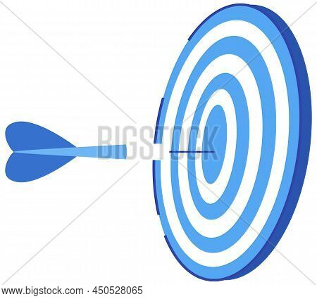 Arrow, Dart Hitting Target, Aim. Goal Achievement, Success, Leadership Concept. Winning Competition,