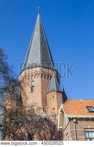 Spire Of The Historic Drogenapstoren In Zutphen, Netherlands