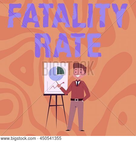 Text Sign Showing Fatality Rate. Business Idea Calculated Number Of Deaths Over A Specific Range Of 