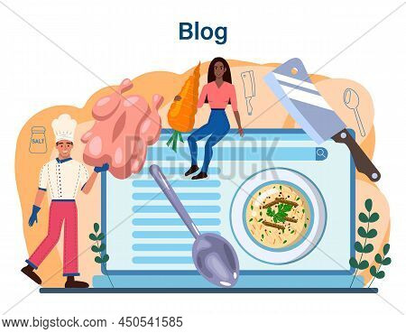 Chicken Soup Online Service Or Platform. Tasty Bouillon With Different