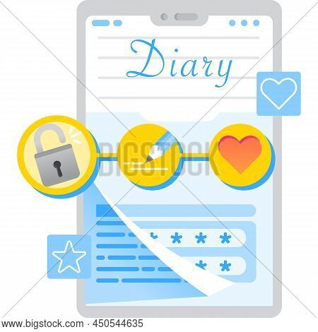 Safest Electronic Diary Mobile App Vector Icon
