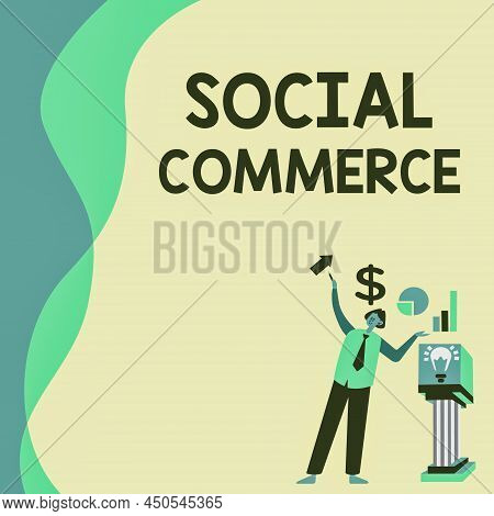 Text Showing Inspiration Social Commerce. Business Overview Uses Social Networks In The Buying Of Se