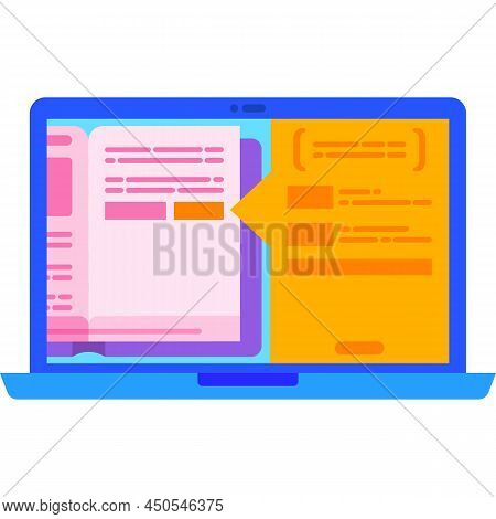 Learning Icon Literal Translation App Flat Vector