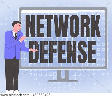 Conceptual Display Network Defense. Conceptual Photo Easures To Protect And Defend Information From 