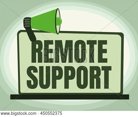 Writing Displaying Text Remote Support. Concept Meaning Help Endusers To Solve Computer Problems And
