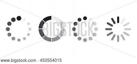 Loading Vector Icons Set. Load Bar Symbol Web Interface