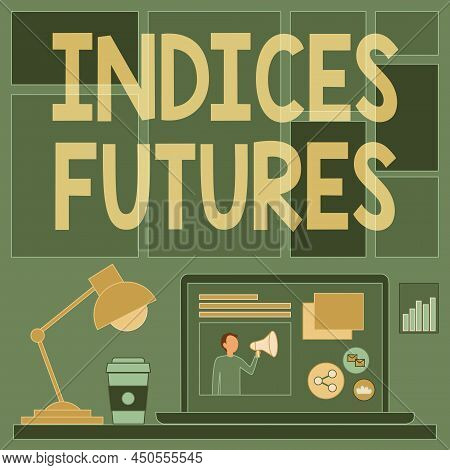Handwriting Text Indices Futures. Word Written On Cashsettled Futures Contract On The Value Of A Sto
