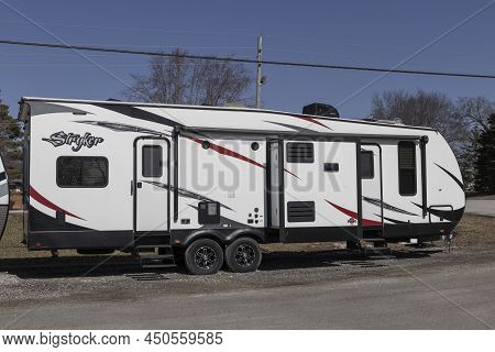 Peru - Circa March 2022: Stryker Toy Hauler By Cruiser Rv. Cruiser Rv Is A Division Of Heartland Rec
