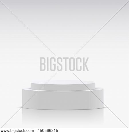 Abstract Background With White Color Podium For Presentation. Vector