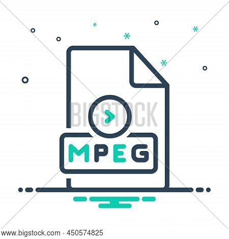 Mix Icon For Mpeg Data Document Extension Format File Filename Folder Movie Filmstrip