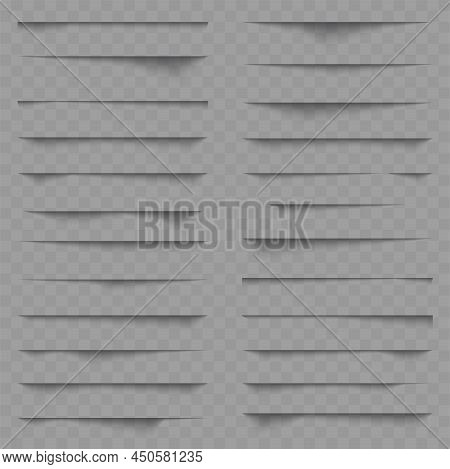 Realistic Web Elements Frames Soft Shadows Overlay Effects. Vector