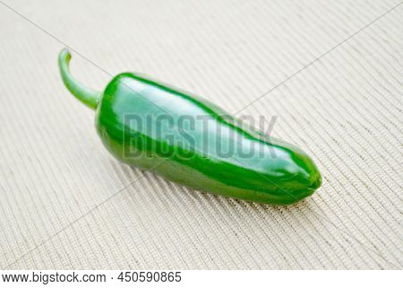 A Perfectly Ripened Green Spicy Jalapeno Pepper