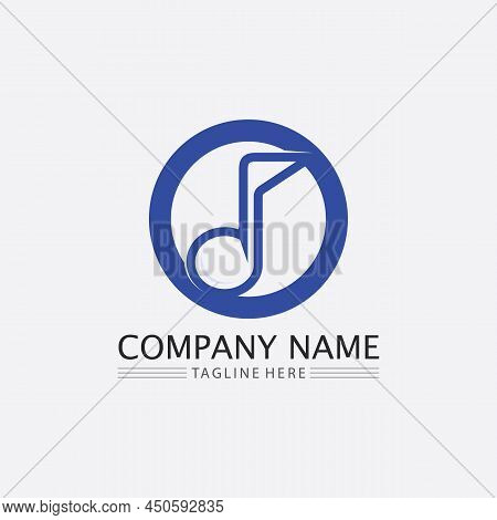 Note Icon Vector Illustration Design Sound Waves, Audio, Equalizer, Abstract, Head Set Logo Vector I