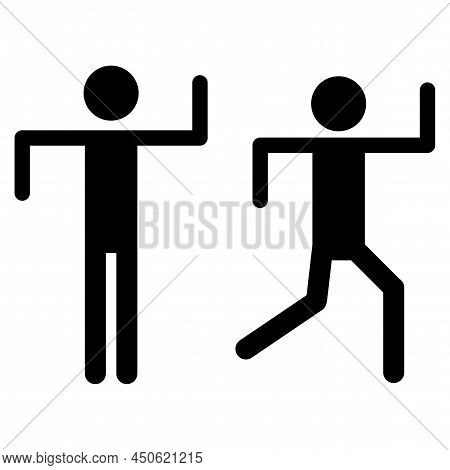 Silhouette Man Different Poses. Different Figures. Vector Illustration. Stock Image.