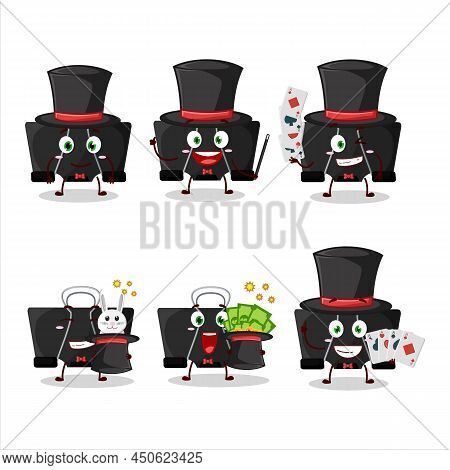 A Binder Clip Magician Cartoon Character Perform On A Stage