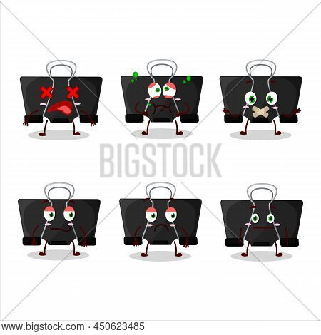 Binder Clip Cartoon Character With Nope Expression