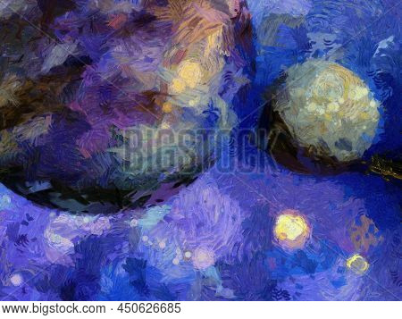 Exo-Solar Planet Painting. 3D rendering