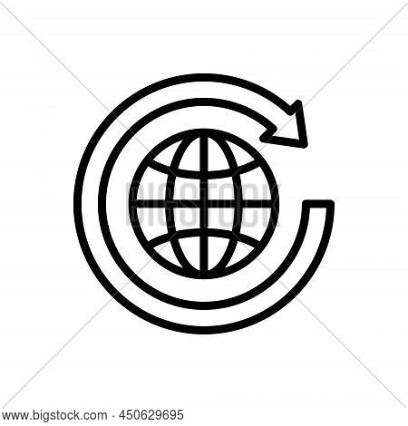 Black Line Icon For Refresh Freshen Recommence Restart Repeat Reload Global