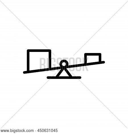 Black Line Icon For Ratios Proportion Rate Comparative Quota Scale Balance Seesaw
