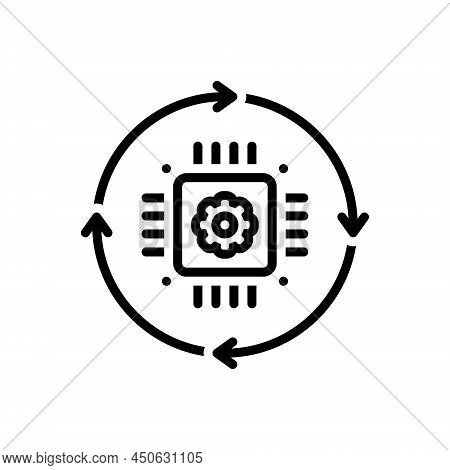 Black Line Icon For Transform Digitilization Integrated Change Alter Modify Convert Rebuild