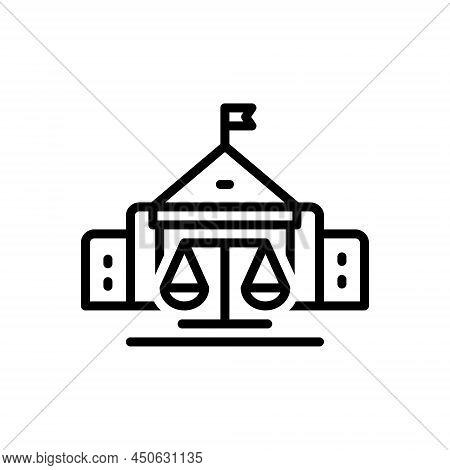 Black Line Icon For Courts Authority Balance Courthouse Judgment Licit