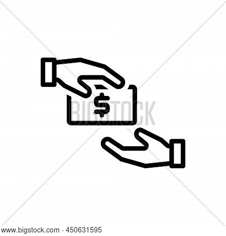 Black Line Icon For Getting Gaining Earning Obtain Take Payment Cash Receive