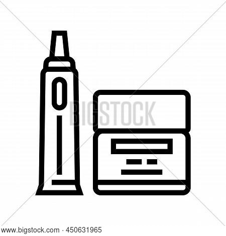 Mattifying Cream Line Icon Vector. Mattifying Cream Sign. Isolated Contour Symbol Black Illustration