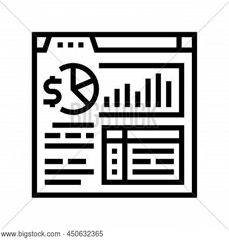 Sales Report Line Icon Vector. Sales Report Sign. Isolated Contour Symbol Black Illustration