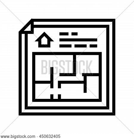Floor Planning Line Icon Vector. Floor Planning Sign. Isolated Contour Symbol Black Illustration