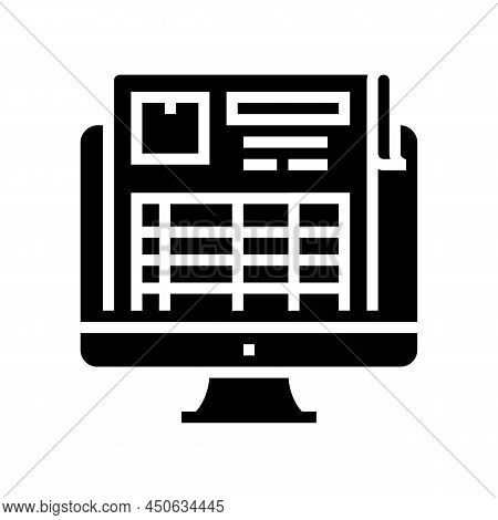 Inventory Report Glyph Icon Vector. Inventory Report Sign. Isolated Contour Symbol Black Illustratio