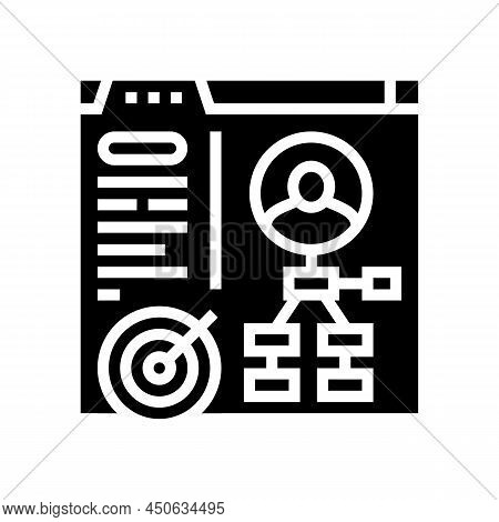 Customer Analytics Report Glyph Icon Vector. Customer Analytics Report Sign. Isolated Contour Symbol