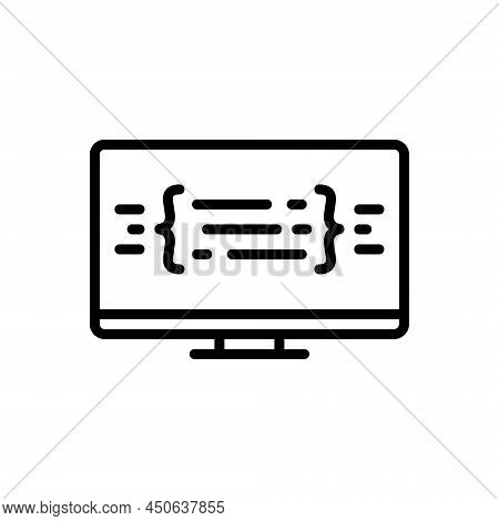 Black Line Icon For Compiled Anthologized Amass Assemble Modern Programming