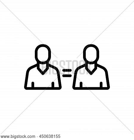 Black Line Icon For Twin Person Common Double Duplicate Twain Dyad Coequal