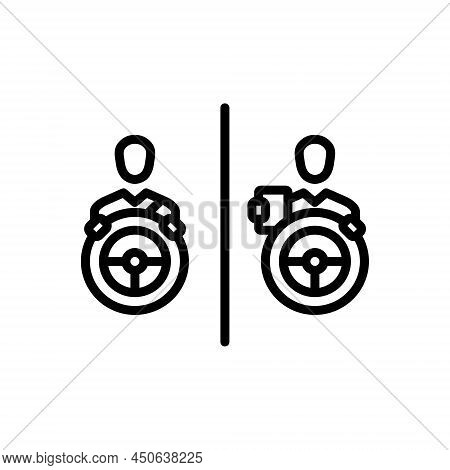 Black Line Icon For Characterization Description Company Epithet Drivers Steering