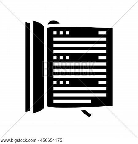 Datebook Diary Glyph Icon Vector. Datebook Diary Sign. Isolated Contour Symbol Black Illustration