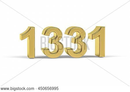 Golden 3d Number 1331 - Year 1331 Isolated On White Background - 3d Render
