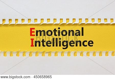 Ei Emotional Intelligence Symbol. Concept Words Ei Emotional Intelligence On Yellow Paper On A Beaut