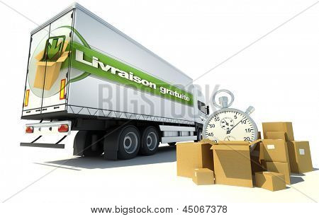 Urgente trasporto camion, libero servizio di spedizione in francese: Livraison gratuite