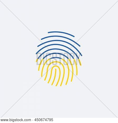 Ukrainian Identity Blue And Yellow Fingerprint. Im Ukrainian. Stop War. Stock Vector Illustration Is