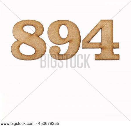Number 894 - Piece Of Wood Isolated On White Background