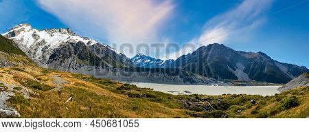 Kea Point In Aoraki Mt Cook National Park With Views Of Mount Sefton And Mueller Lake And Its Associ
