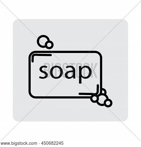 Flat Soap Icon. Vector Illustration. Stock Image.