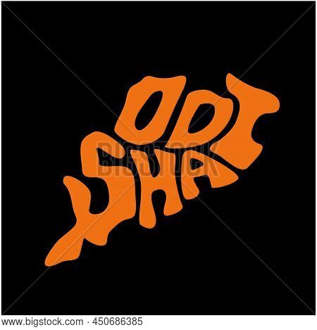 Odisha Typography Map. Odisha Map Lettering. Odisha Typography