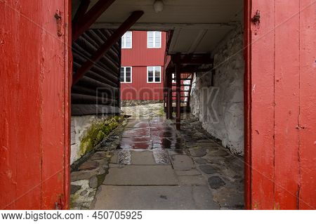 Some Old And Traditional Buildings In Tinganes, Torshavn, Faroe Islands, Denmark.