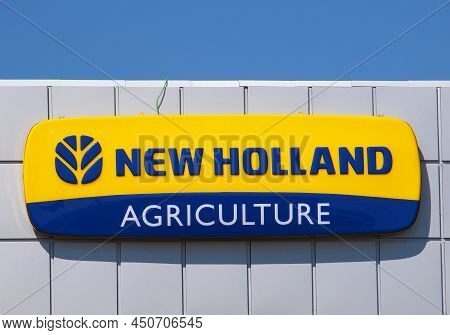 Braila, Romania - March 30, 2020. New Holland Agriculture Sign On A Dealership Building