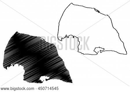 Fehmarn Island (baltic Sea, Federal Republic Of Germany) Map Vector Illustration, Scribble Sketch Fe