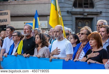 March 6, 2022 Buenos Aires Argentina: Horacio RodrÃ­guez Larreta of the march in support of Ukraine during the Russian aggression in Buenos Aires