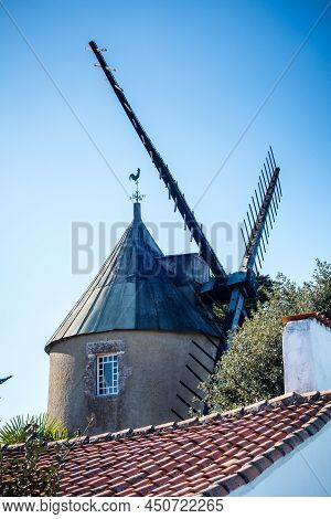 Old Traditional Windmill In Re Island, France