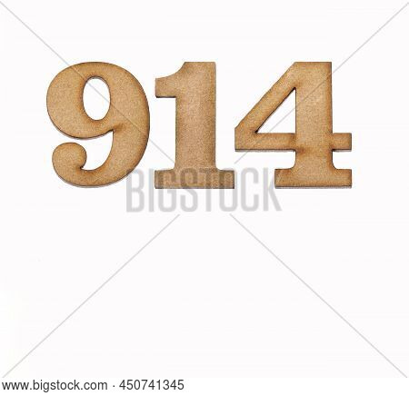 Number 914 - Piece Of Wood Isolated On White Background