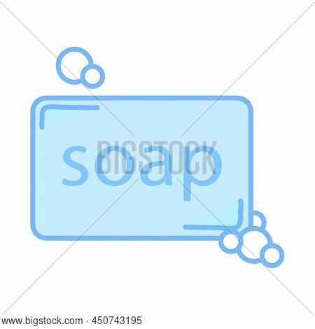 Flat Soap Icon. Vector Illustration. Stock Image.
